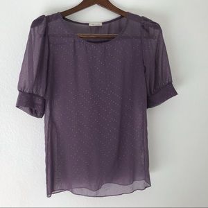 Tea n Rose sheer top with gold dots